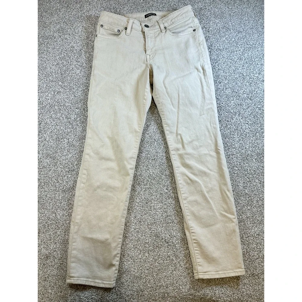 Express Jeans Mens 28x30 Slim Fit Hyper Stretch Beige Denim Casual